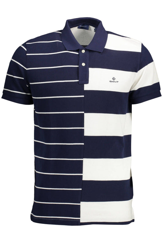 Chic Blue Short-Sleeved Polo with Contrast Details