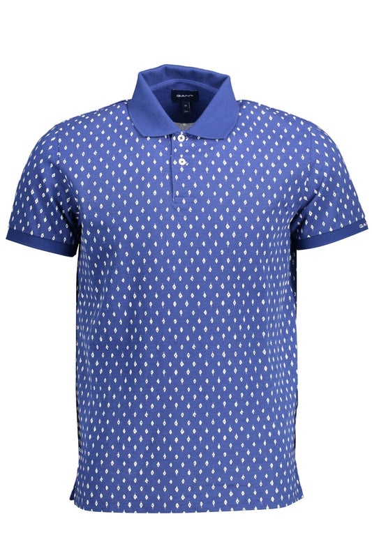 Elegant Short-Sleeved Blue Polo Shirt
