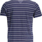 Chic Blue Polo Shirt with Recycled Polyester Finish