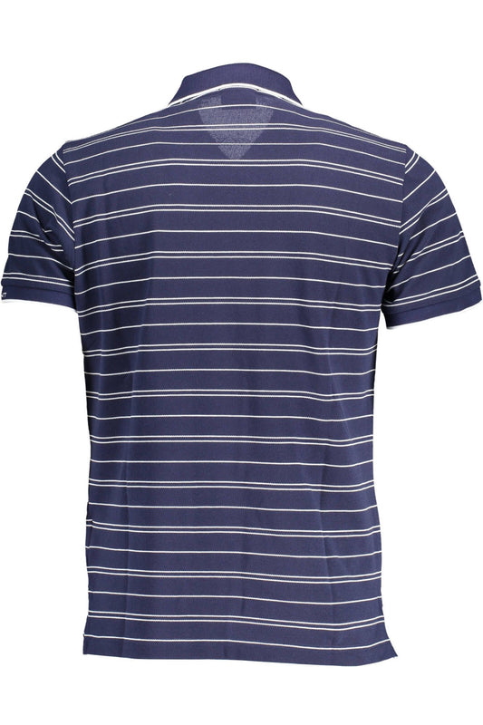 Chic Blue Polo Shirt with Recycled Polyester Finish