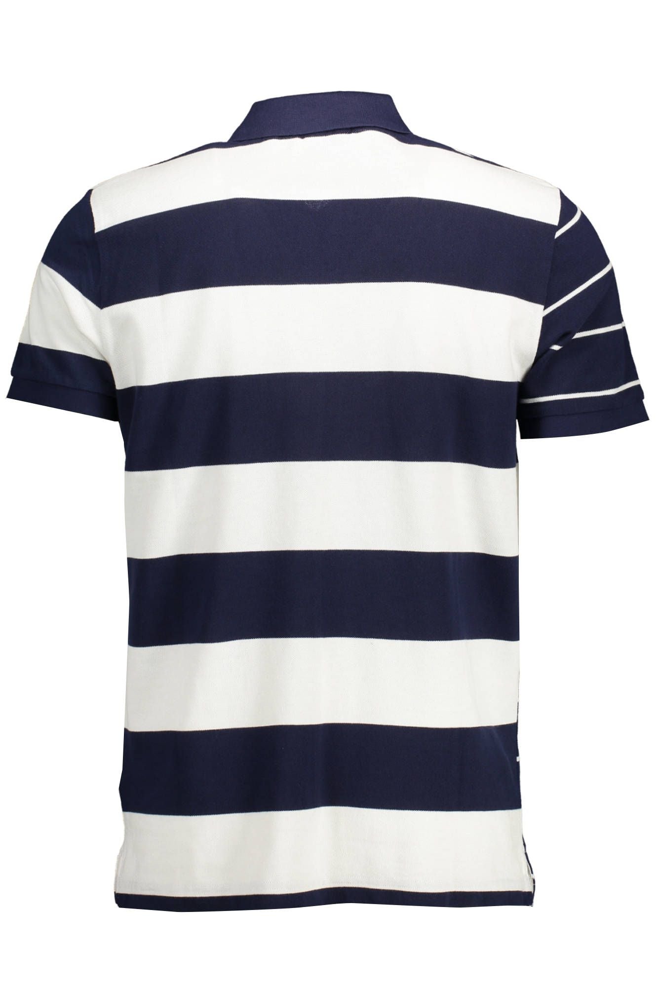 Chic Blue Short-Sleeved Polo with Contrast Details