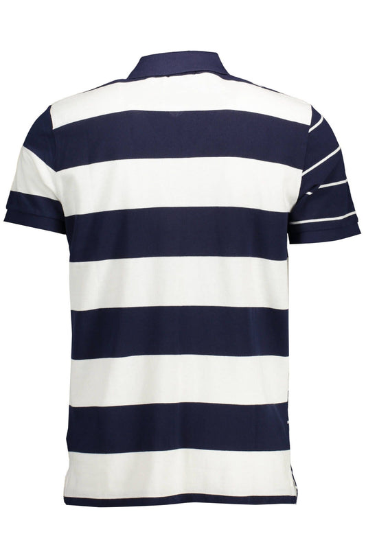 Chic Blue Short-Sleeved Polo with Contrast Details