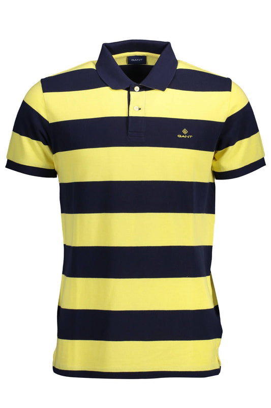Chic Yellow Cotton Polo with Classic Embroidery