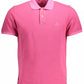 Elegant Pink Cotton Polo with Contrasting Details