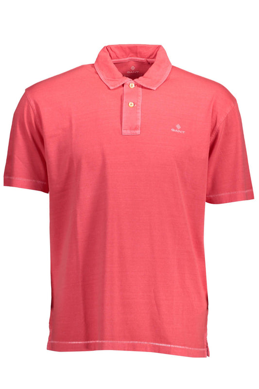 Elegant Pink Polo Shirt with Embroidery Detail