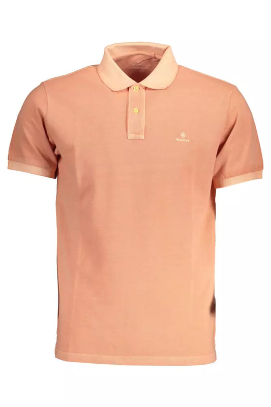 Chic Pink Cotton Polo Shirt with Logo Detail