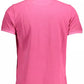 Elegant Pink Cotton Polo with Contrasting Details