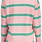 Elegant Long-Sleeve Pink Polo with Contrasting Details