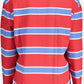 Elegant Long-Sleeved Red Polo with Contrasting Details