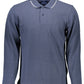 Elegant Long-Sleeved Polo in Vibrant Blue