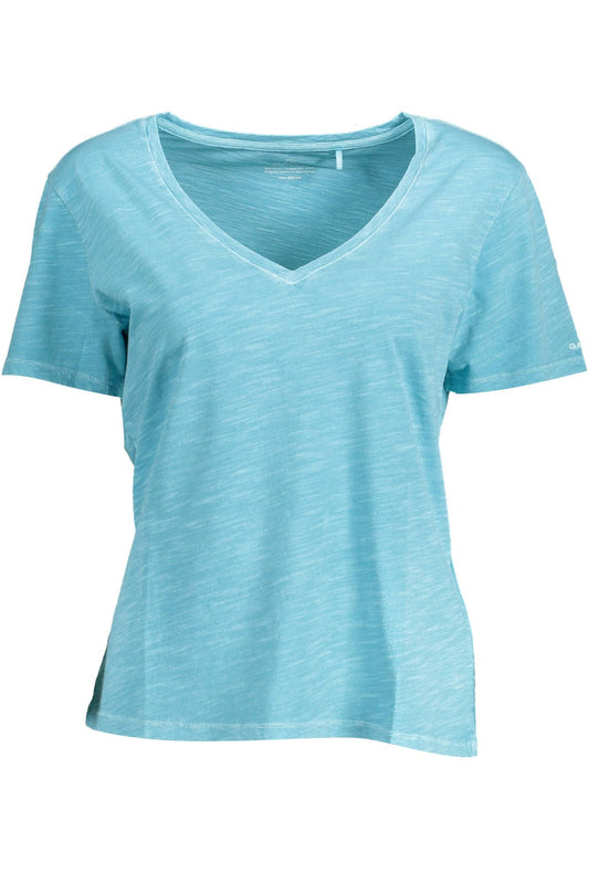 Elegant Light Blue V-Neck Tee