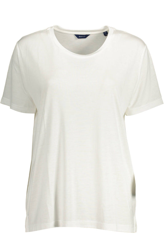 Elegance in Casual: Chic White Logo Tee