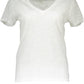 Chic V-Neck Short Sleeve Tee With Logo Accent