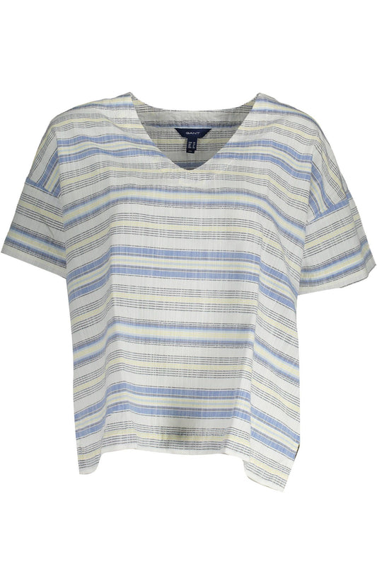 Chic V-Neck Cotton Tee - Short Sleeve Elegance