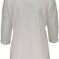 Elegant White Linen T-Shirt with Wide Neck