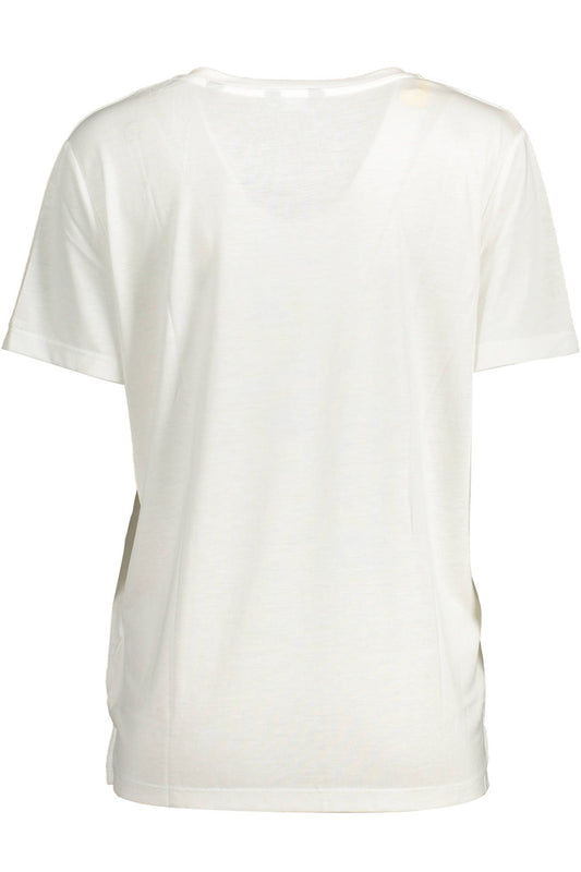 Elegance in Casual: Chic White Logo Tee