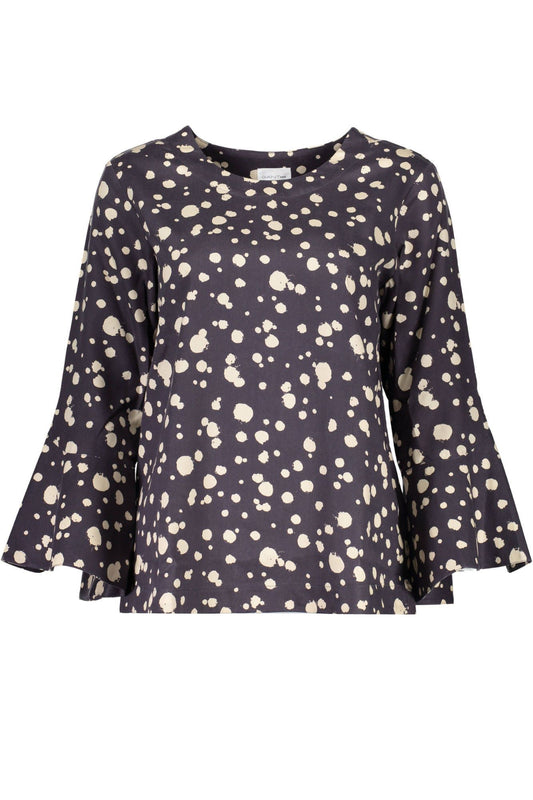 Chic Blue Ramie Tee with 3/4 Sleeves