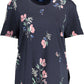 Chic Blue Contrast Detail Tee with Logo