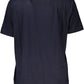 Chic Blue Round Neckline Tee with Logo Detail
