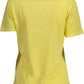 Chic V-Neck Embroidered Yellow Tee