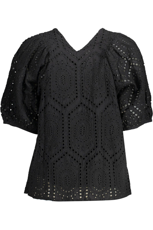 Elegant V-Neck Tee with Contrasting Details