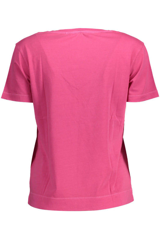 Chic Pink Organic Cotton V-Neck Tee