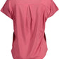 Elegant V-Neck Tee with Contrasting Embroidery