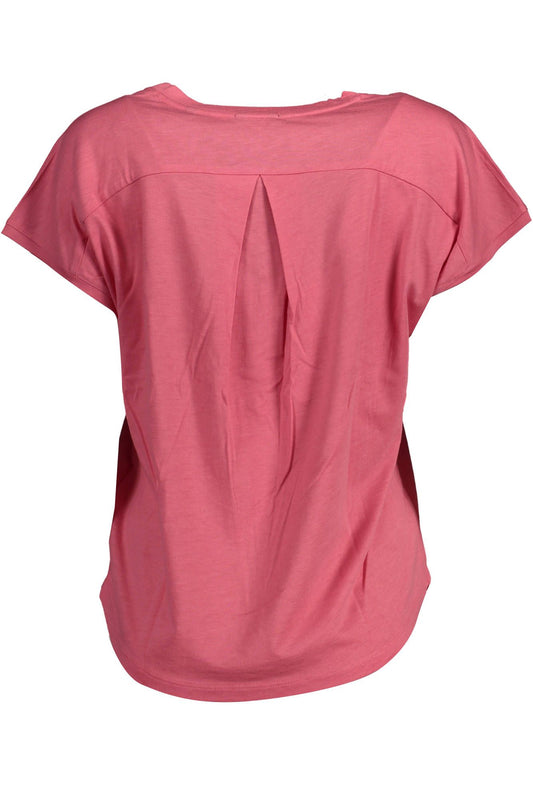 Elegant V-Neck Tee with Contrasting Embroidery