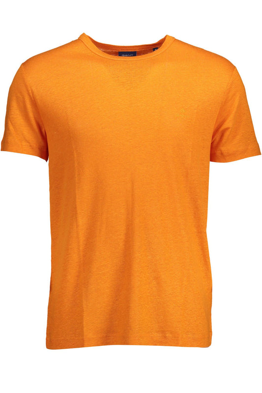Chic Organic Cotton Orange Tee with Embroidered Logo