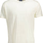 Elegant White Linen Embroidered Logo Tee