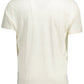 Elegant White Linen Embroidered Logo Tee