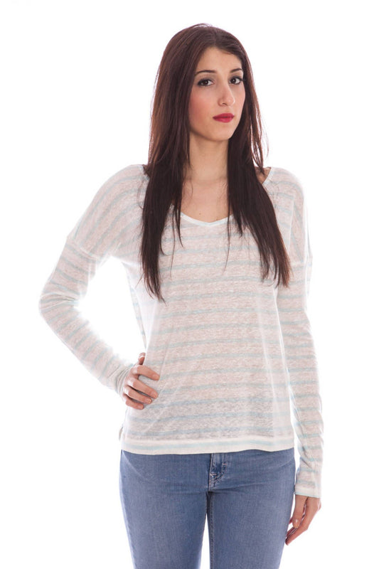 Elegant Linen V-Neck Long Sleeve T-Shirt