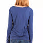 Elegant Blue Viscose Long Sleeve Tee