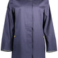 Elegant Long-Sleeved Blue Trench Coat
