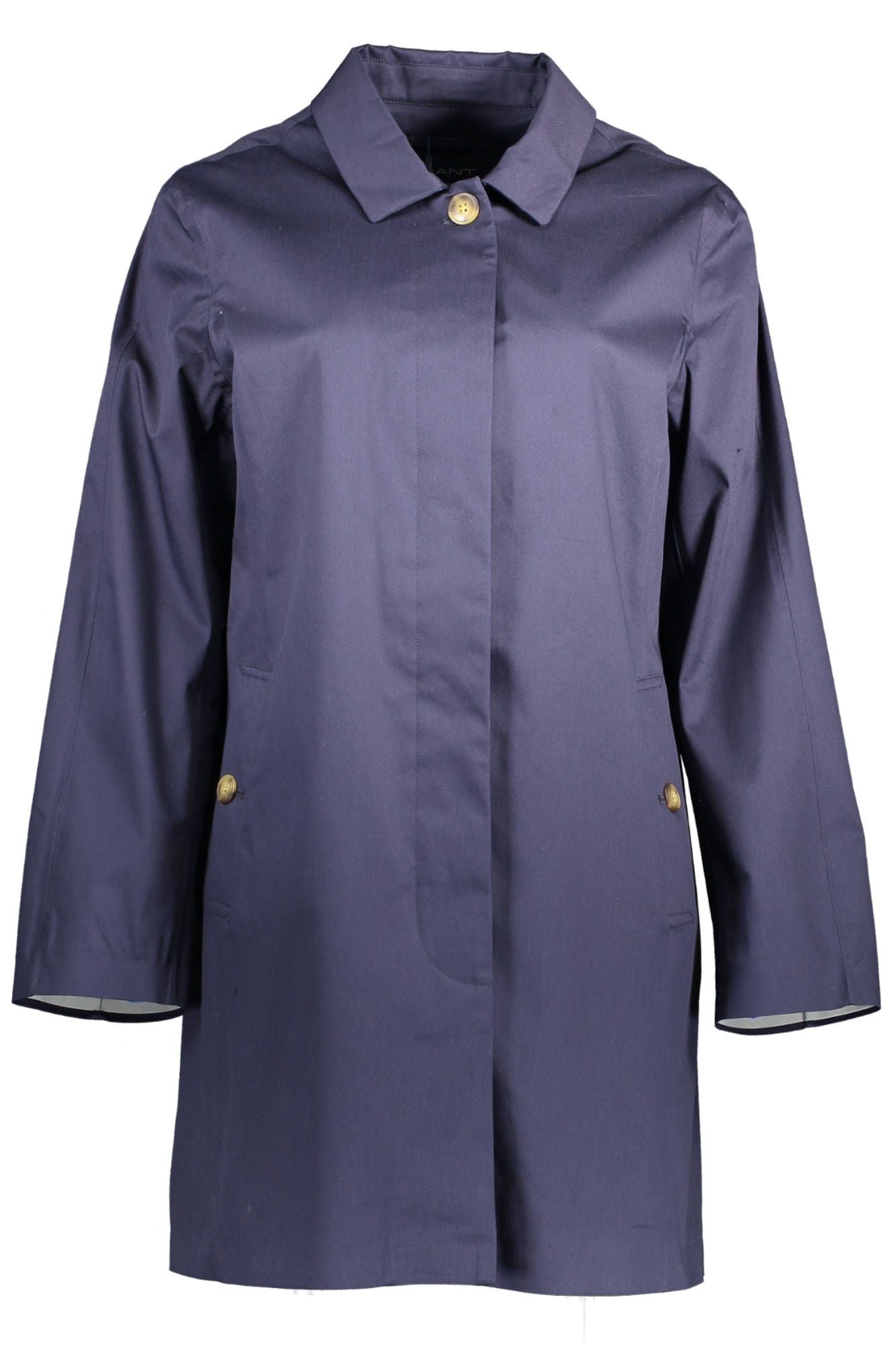 Elegant Long-Sleeved Blue Trench Coat