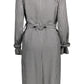 Chic Blue Viscose Trench Coat with Belted Waist