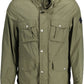 Sleek Green Trench Coat with Concealed Hood