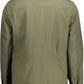 Sleek Green Trench Coat with Concealed Hood