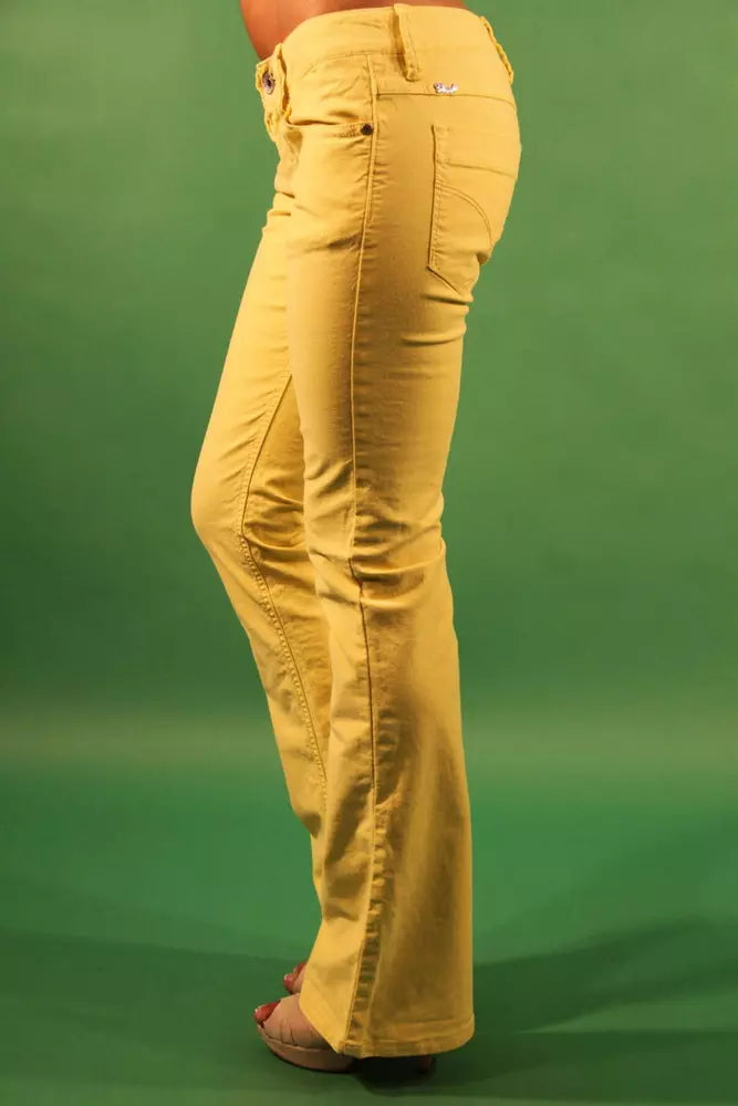 Chic Yellow Narrow Leg Trousers