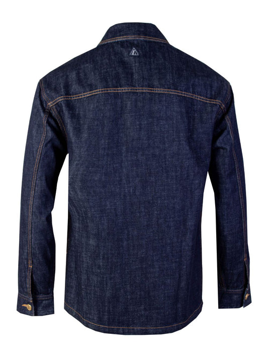 Elegant Denim Overshirt with Gold Detailing