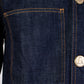 Elegant Denim Overshirt with Gold Detailing