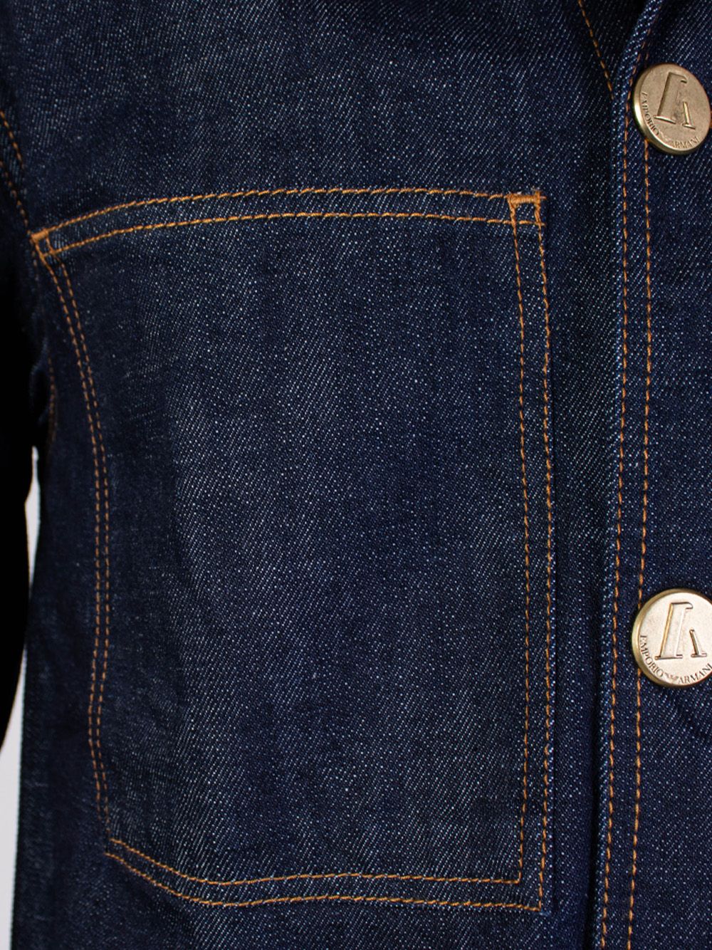 Elegant Denim Overshirt with Gold Detailing