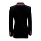 Elegant Black Velvet Double Breasted Jacket