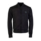 Sleek Black Bomber Jacket for the Dapper Gentleman