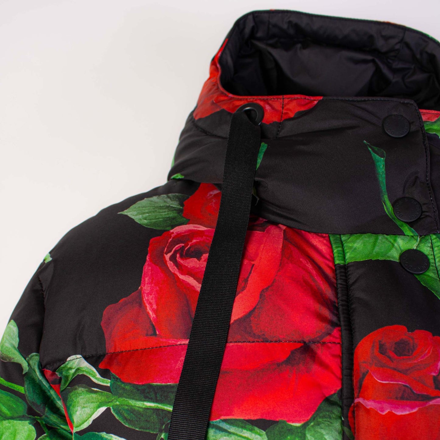 Elegant Rose Quilted Jacket with Hood