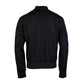 Sleek Black Bomber Jacket for the Dapper Gentleman
