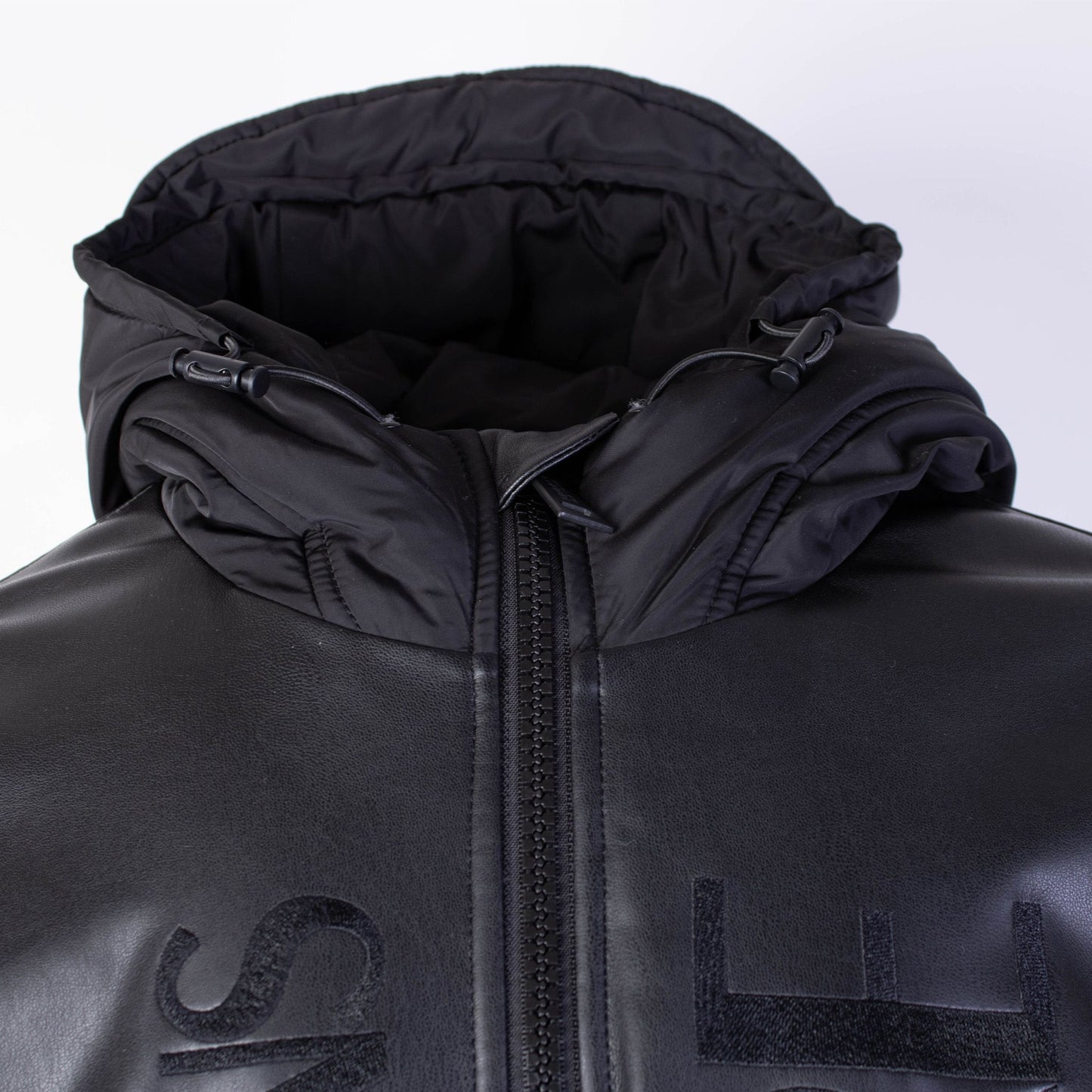 Quilted Black Jacket with Adjustable Hood