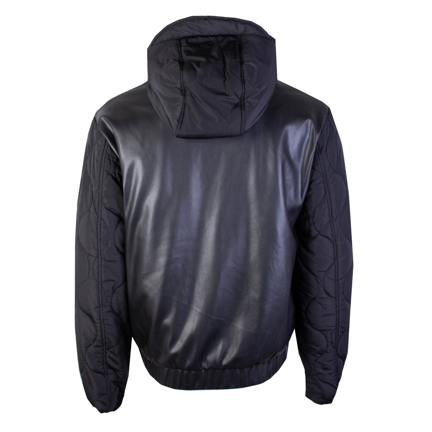 Quilted Black Jacket with Adjustable Hood