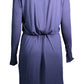 Elegant Blue Mini Dress with Logo Detail