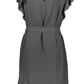 Elegant Short Sleeve Dress with Waist Belt